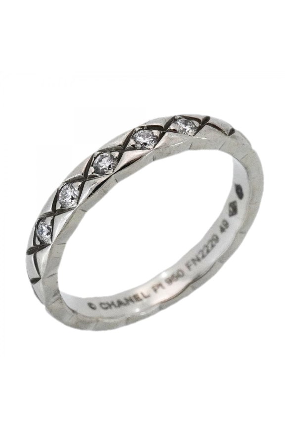 Pre-Owned Chanel Coco Crush Ring, 5PD, Pt950 Platinum, Diamond, Size 49, Women's