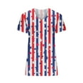 thumbnail image 4 of Xihbxyly Womens Plus Size Tops Summer Short Sleeve T-Shirt Casual Loose V Neck Tee Shirts July 4 Shirts for Women Independence Day Tops, 4 of 5