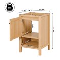 thumbnail image 4 of JONATHAN Y Jasper 20 in. W x 18 in. D x 33 in. H, Rattan 2-Shelf, Bath Vanity Cabinet ONLY, Oak, VAN1022A, 4 of 7