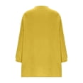 thumbnail image 6 of Women's 3/4 Length Sleeve Tops - Spring Easter Casual Crew Neck T Shirts for Women Solid Color Pullover Shirt, Yellow, M, 6 of 9