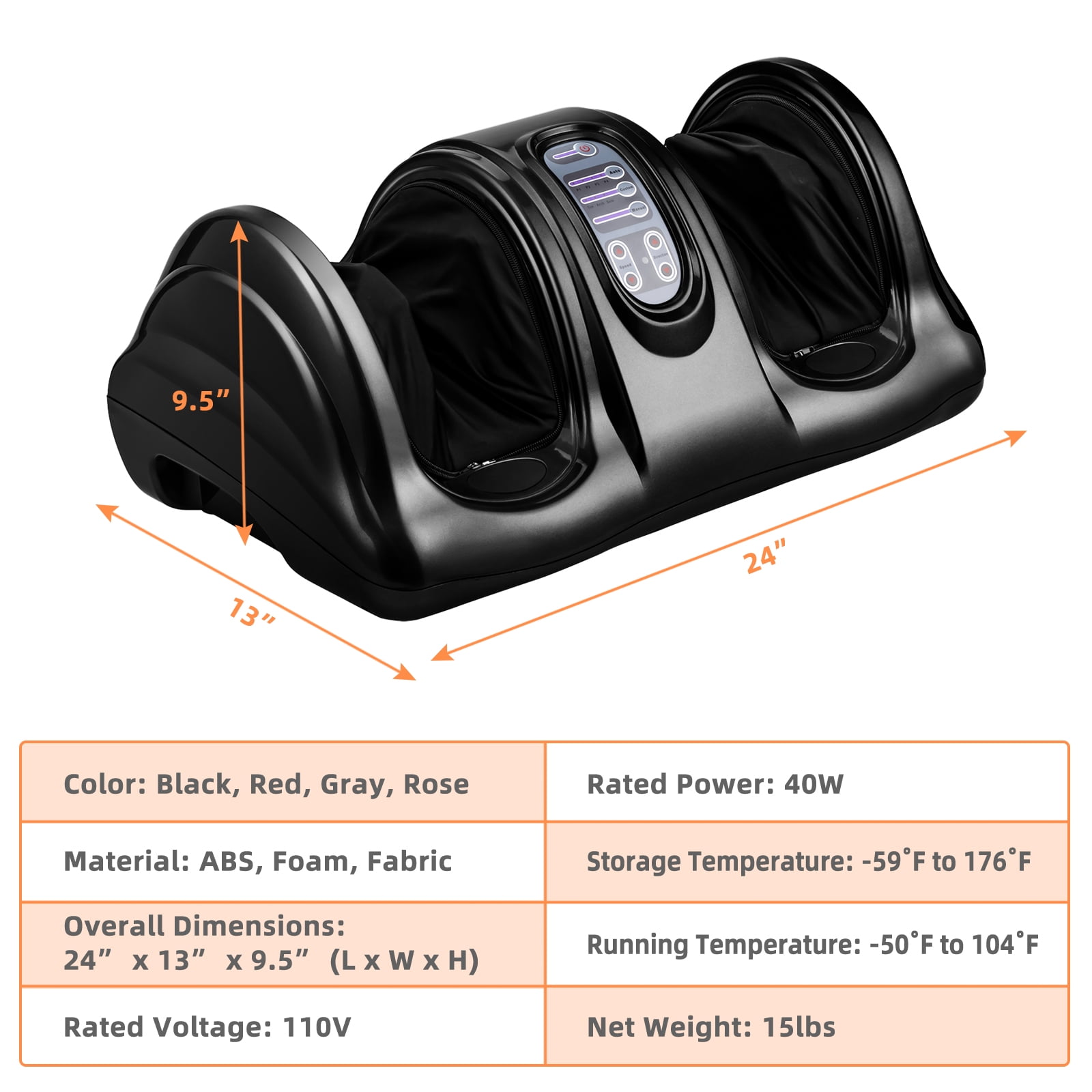Giantex Foot Massager Machine, Electric Therapeutic Shiatsu Foot Calf Massager w/Kneading & Rolling for Foot & Ankle Pain, Black