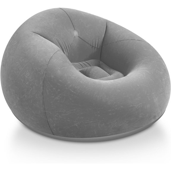 Inflatable Bean Bag Chairs for Adult Blow up Chairs Lazy Sofa Folding Portable Inflatable Chair for Movie Outdoor Room Bedroom Reading Camping(Grey)