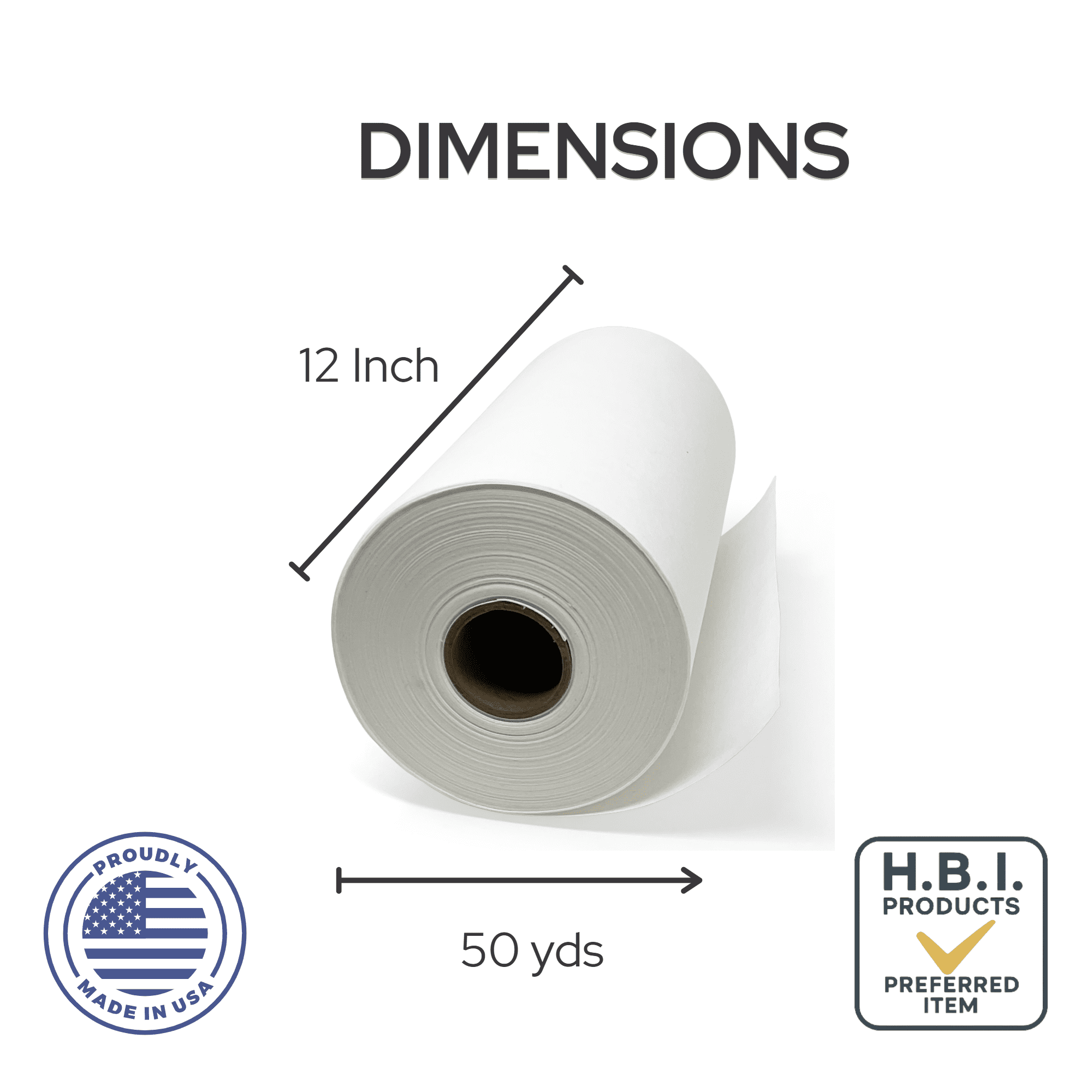 H.B.I. Products Tear Away Embroidery Stabilizer - 1.8 Ounces Medium Weight 12" x 50 yd Tear Away for Machine Embroidery