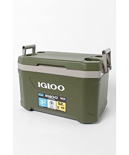Igloo 60367 Sportsman Latitude 52 Cooler Box, Approx. 11.2 gal 49 L, Sportsman, Latitude, Outdoor, Camping, Leisure, Fishing, Green
