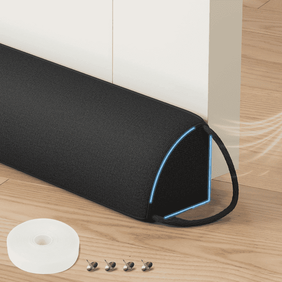 Door Draft Stopper for Bottom of Door, Weighted Under Door Draft Blocker, Reusable & Washable Door Noise Stopper for Winter and Summer