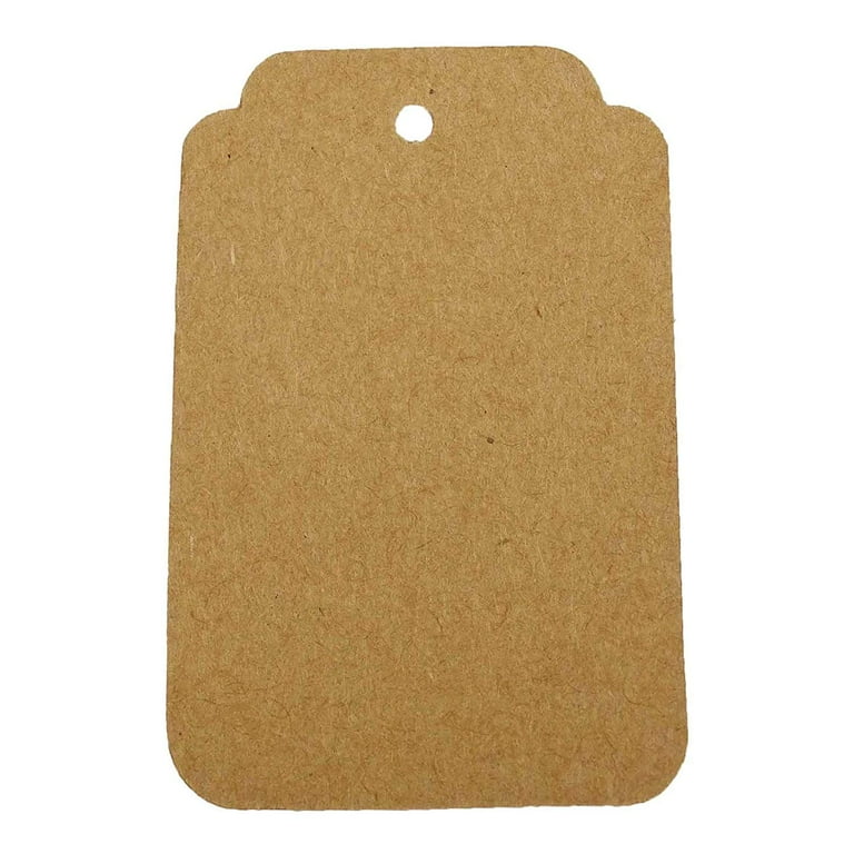 100 Pack Kraft Paper Gift Tags - 1.57x0.78 Inches With Jute Twine, White, Blank For DIY
