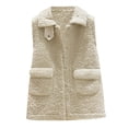 thumbnail image 1 of Veste d'Automne Sans Manches Sherpa pour Femmes, Gilet Léger Rembourré Décontracté, 1 of 6