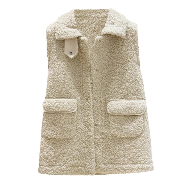 Veste d'Automne Sans Manches Sherpa pour Femmes, Gilet Léger Rembourré Décontracté