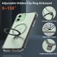 thumbnail image 6 of CASEFIV for iPhone 11 Case with Magnetic Invisible Stand [Compatible with MagSafe] Built-in Screen Protector Military Drop Protection Shockproof Slim Translucent Case Cover, Black, 6 of 7