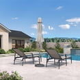 thumbnail image 3 of PURPLE LEAF 9 FT Semi-Auto Outdoor Market Patio Umbrella Sun Umbrellas with 8 Aluminum Sturdy Ribs for Backyard Deck Garden Pool, Gray Pole Beige Canopy, 3 of 9