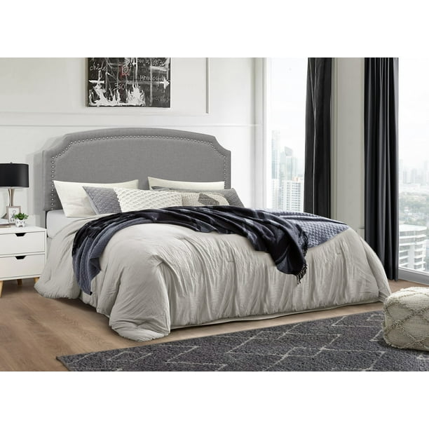 HMD Cora Upholstered Twin Headboard, Gray