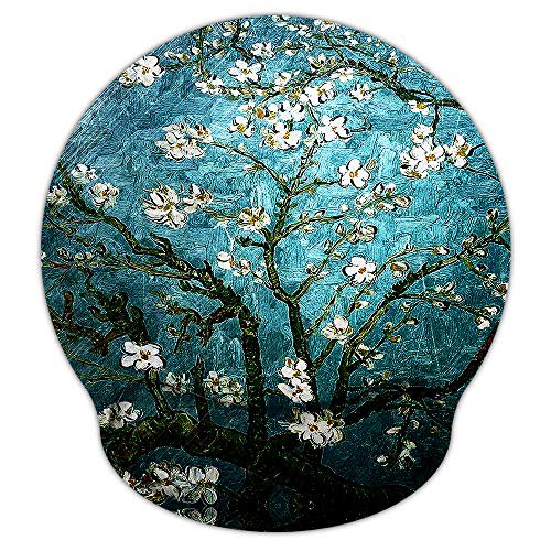Mouse Pads for Computers Van Gogh Ergonomic Memory Foam Nonslip Wrist Support-Lightweight Rest Mousepad for Office,Gaming,Computer, Laptop & Mac,Pain