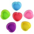 thumbnail image 4 of Forros de silicona para magdalenas, tazas para hornear reutilizables, antiadherentes, fáciles de limpiar, moldes para muffins de repostería, 4 formas redondas, estrellas, corazones, flores, 24 pi, 4 of 5
