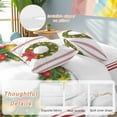 thumbnail image 2 of Christmas Wreath Duvet Cover Set King Size, Pig Bow Animal Red Stripes Winter Farm 4 Piece Soft Microfiber Bedding Set with 1 Duvet Cover, 1 Flat Sheet, 2 Pillowcases, 2 of 8