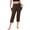 12# Brown, variant on RPVATI Wide Leg Capri Pants for Women Dressy Casual Tummy Control Yoga Capris Pants Plus Size Loose High Waist Petite Crop Pants with Pockets Black M