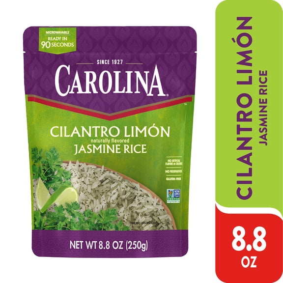 Carolina Ready-to-Eat Cilantro Limón Jasmine Rice, Microwaveable Rice, 8.8 oz Pouch