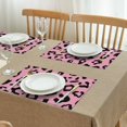 thumbnail image 3 of Pink and Black Of Leopard Print Summer Placemats Table Placemats Set Of 4-Linen Kitchen Washable Placemats Table Mats 11.8"x17.7"Non-Slip Heat Resistant, 3 of 6