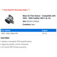 thumbnail image 2 of Mass Air Flow Sensor - Compatible with 2004 - 2006 Cadillac SRX 3.6L V6 2005, 2 of 2
