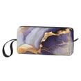 thumbnail image 3 of Portable Storage Bag 7.9×3.5×2.4in Simple Design Convenient Storage And Finishing Bag Light Body Can Be Used As A Cosmetic Bag Storage Bag Purple-White-Gold Marble, 3 of 8