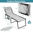 thumbnail image 3 of Costway Patio Folding Chaise Lounge Chair Portable Sun Lounger with Adjustable Backrest Grey, 3 of 8