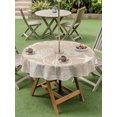 thumbnail image 4 of Outdoor Tablecloth with Umbrella Hole for Patio/Picnic/Party/Camping, Brown Beige Coastal Waterproof Table Cloth Round Cover Washable, Nautical Coral Starfish Shell Turtle Summer (Dia 60"), 4 of 8
