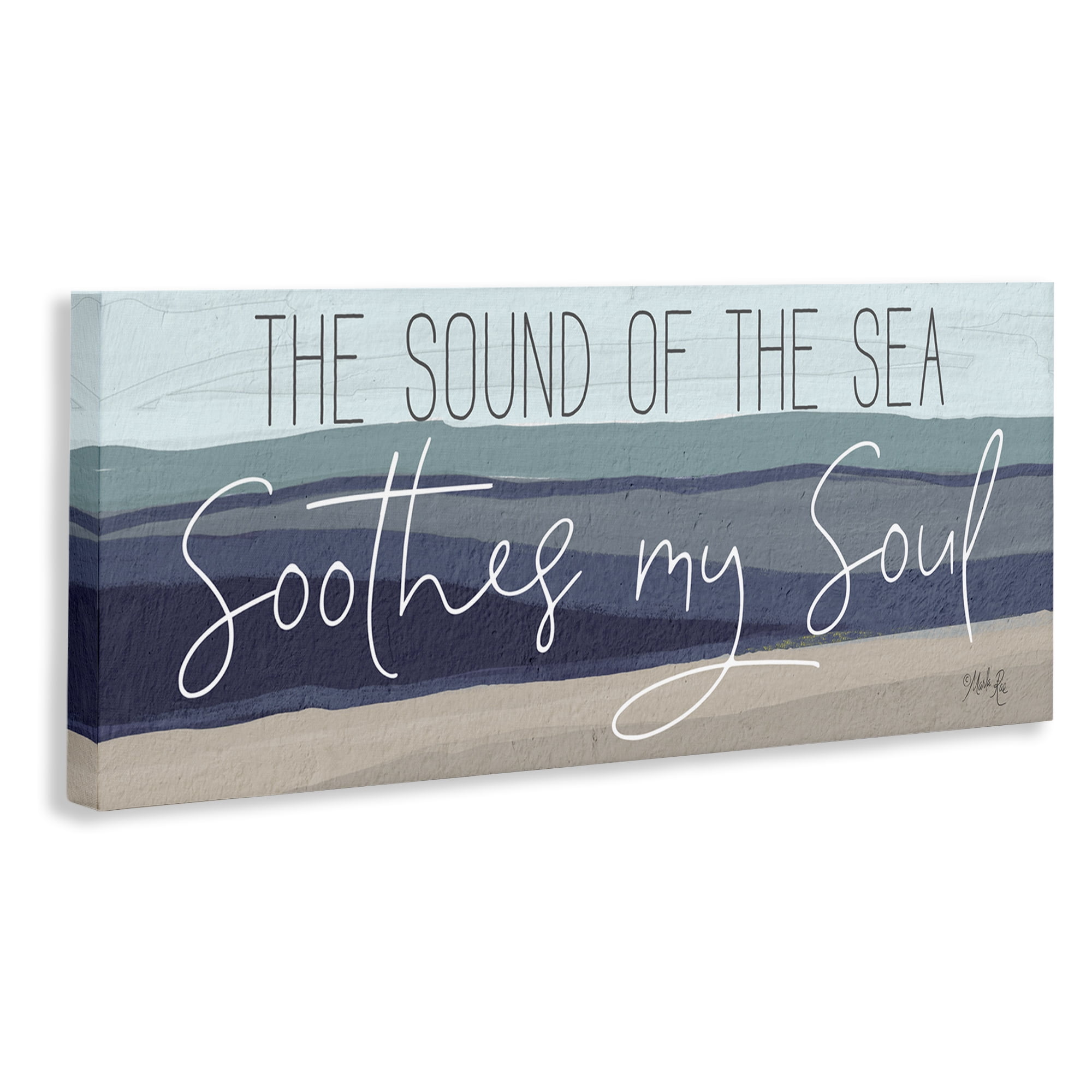 Stupell Industries Sound Of The Sea Coastal Painting Gallery Wrapped Canvas Art Print Wall Art, 24 x 10