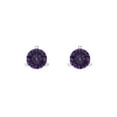 thumbnail image 3 of Clara Pucci 0.5 ct Brilliant Round Cut Studs VVS1 Genuine Conflict free Purple Alexandrite Solid 14K White Gold Designer Everyday Earrings Screw back, 3 of 5