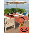 thumbnail image 4 of Outdoor Tablecloth with Umbrella Hole and Zipper, Halloween Rectangle Table Cloth 54x80 Inch Waterproof Tablecloth, Scary Pumpkin Orange Halloween Funny Fear Picnic Table Cover for Patio Camping, 4 of 7