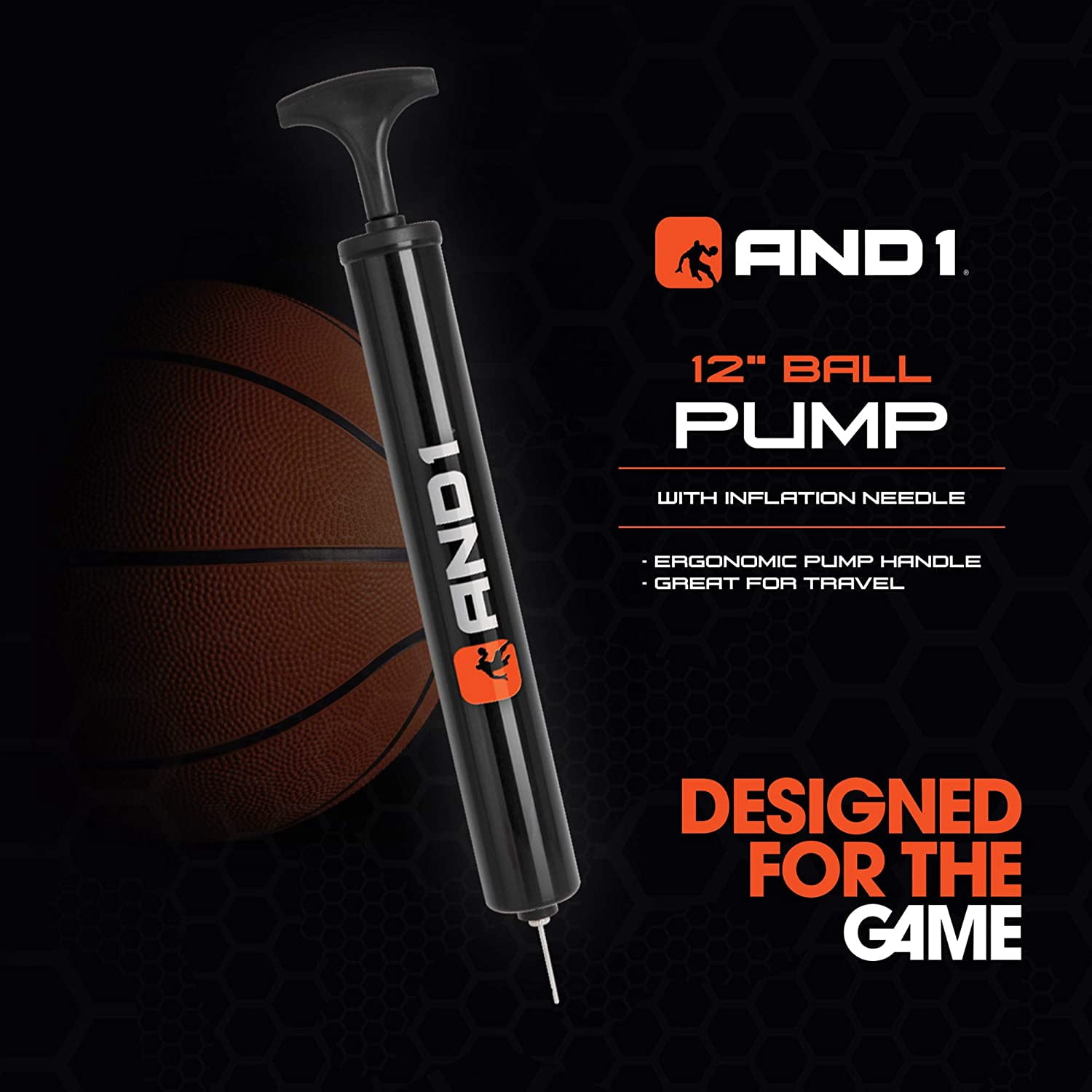 AND1 Chaos Basketball, Official Size 7 (29.5"), Rubber, Deep Channel, Made for Indoor/Outdoor Games, Blue Drip