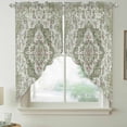 thumbnail image 2 of Sage Green Boho Swag Valances for Windows, Kitchen Curtains 36 Inch Length 2 Panels Set, Vintage Abstract Art Ethnic Tribe Short Curtains for Small Windows Rod Pocket Cafe Curtains Drapes 28"x36", 2 of 8