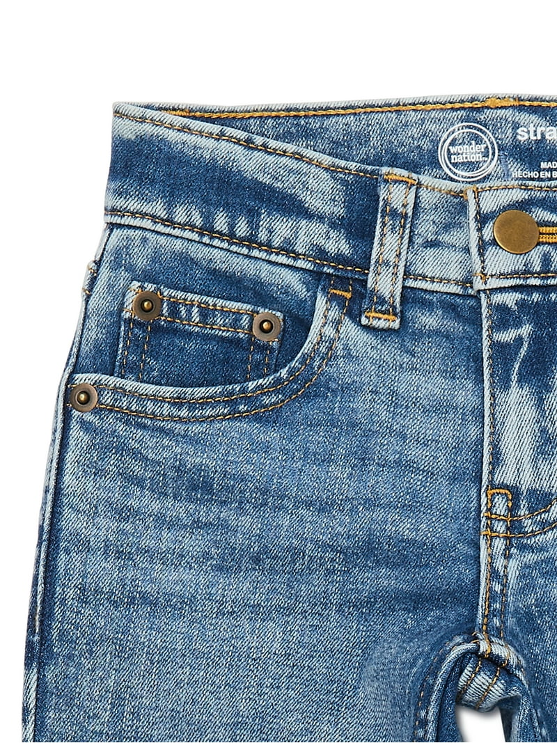 Wonder Nation Boys Vintage Straight Leg Denim Jeans Sizes 4-18