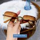 thumbnail image 2 of Gafas de sol sin marco europeas y americanas, gafas de sol de tendencia a la moda, gafas de sol cuadradas para adelgazar con cara grande para mujer, 2 of 5
