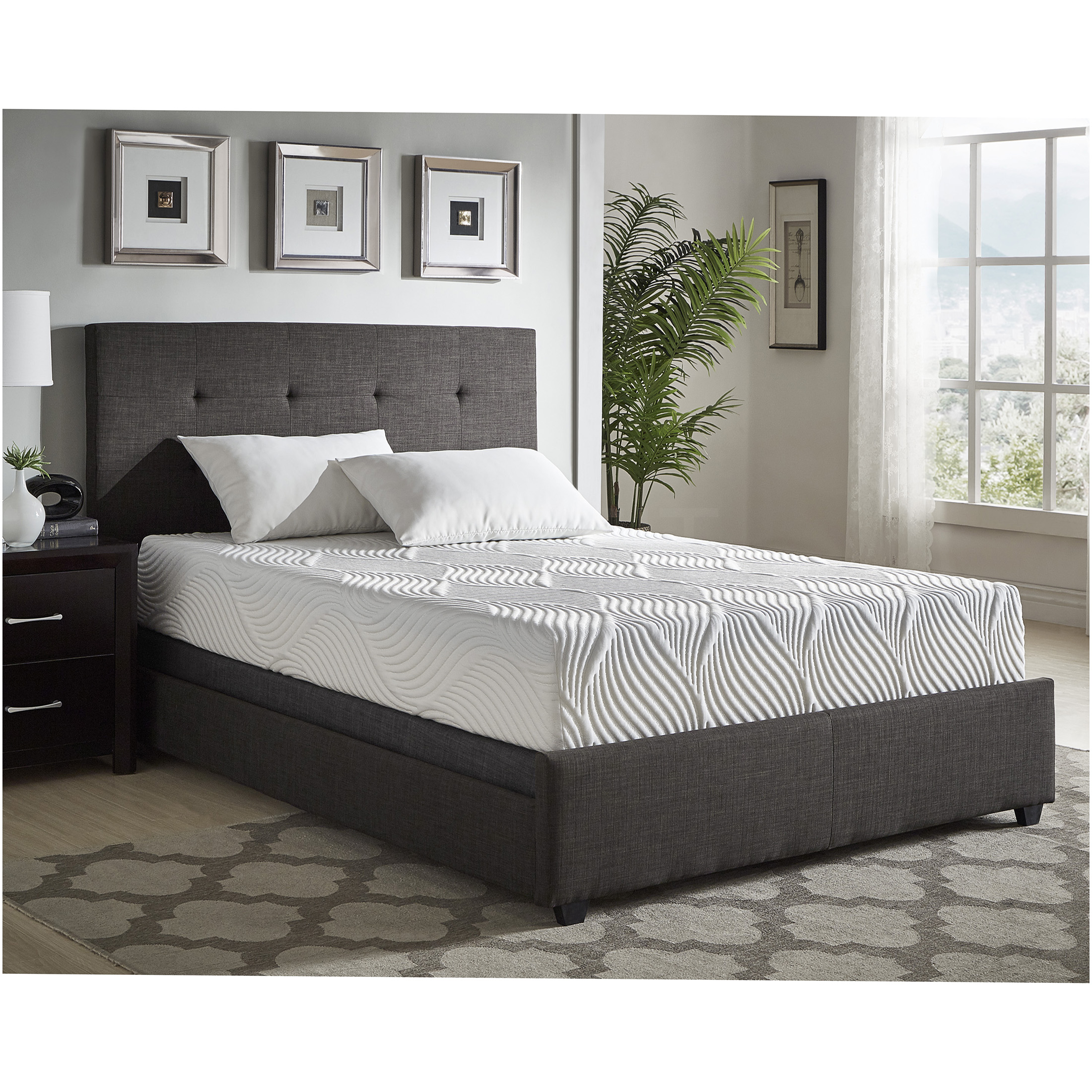 JERFIT 10 Inch California King Firm Mattress, Gel Memory Foam, Tencel Cover, Mattress in a Box for Cool Supportive Sleep