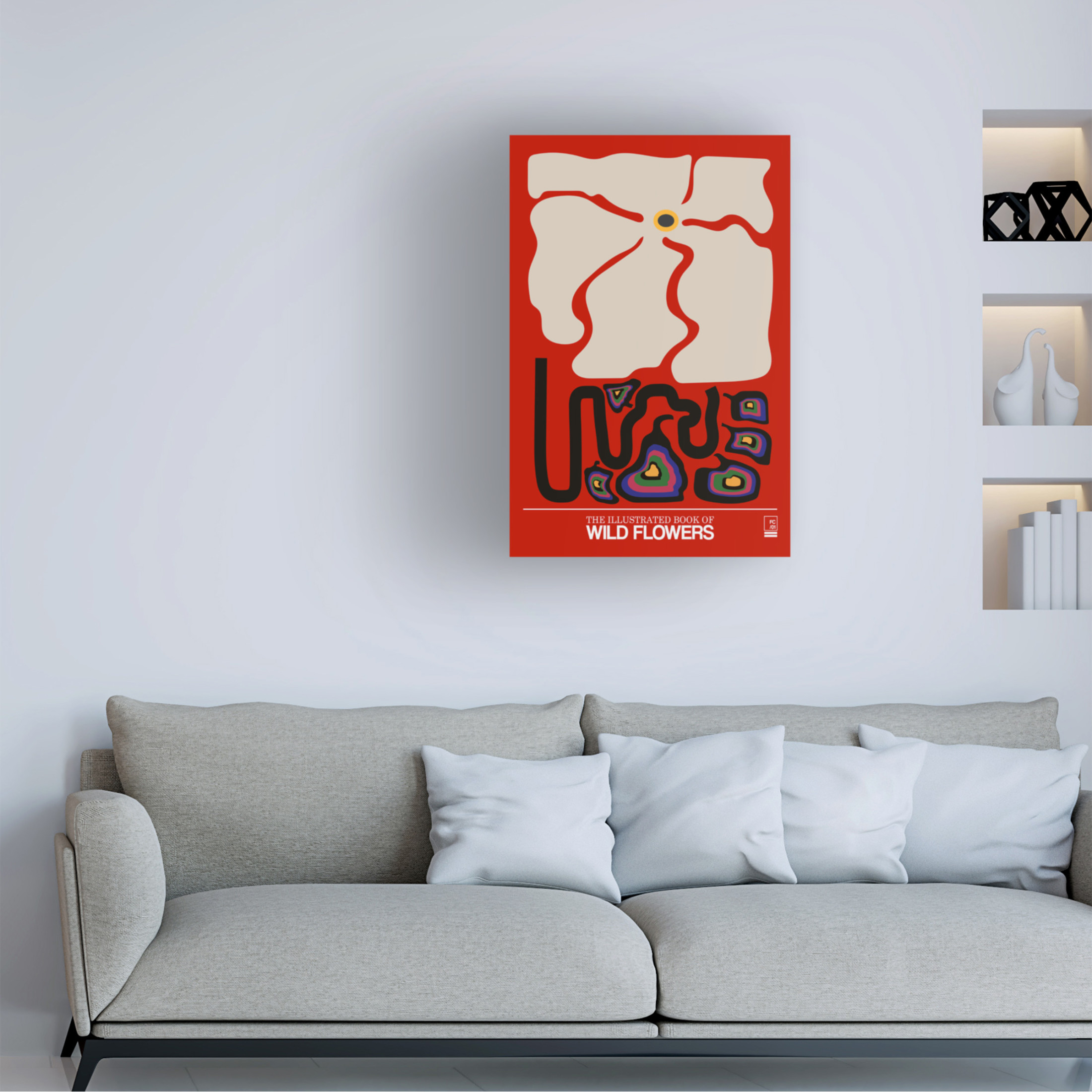 Trademark Fine Art Frances Collett The Illustrated Book Of Wild Flowers Vol.1 Rainbow Red Canvas Wall Art