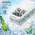 thumbnail image 2 of CGTER Rolling Ice Chest, Portable Patio Party Bar Drink Cooler Cart, with Shelf, Beverage Pool with Bottle Opener, 2 of 7