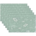 thumbnail image 2 of Placemats Set of 6 Hand Drawn Leaves Fabric Placemats Square Placemat for Kitchen Table Heat Resistant, Easy to Clean Table Placemats 12x18 Inch, 2 of 6
