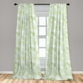 thumbnail image 5 of Ambesonne Mint Curtains, Swirls Floral Branches, Pair of 28"x95", Fern Green White, 5 of 5