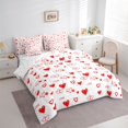 thumbnail image 3 of Manfei Graffiti Hearts Loves 7-Piece Twin Bedding Sets,Valentine Gift Bedding Comforter Set,Red White Sheet Sets For Girls Kids,Luxury Bedroom Decor Reversible, 3 of 8