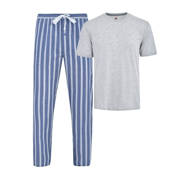 hanes men's short sleeve pajama set