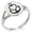 Silver, variant on Stainless Steel Nautical Heart Anchor Minimalist Oval Top Polished Statement Ring