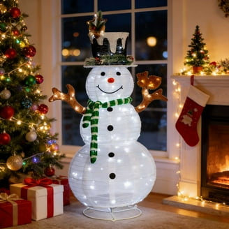 Zimtown 5ft LED Lighted Snowman Christmas Snowman w/ 200 LED