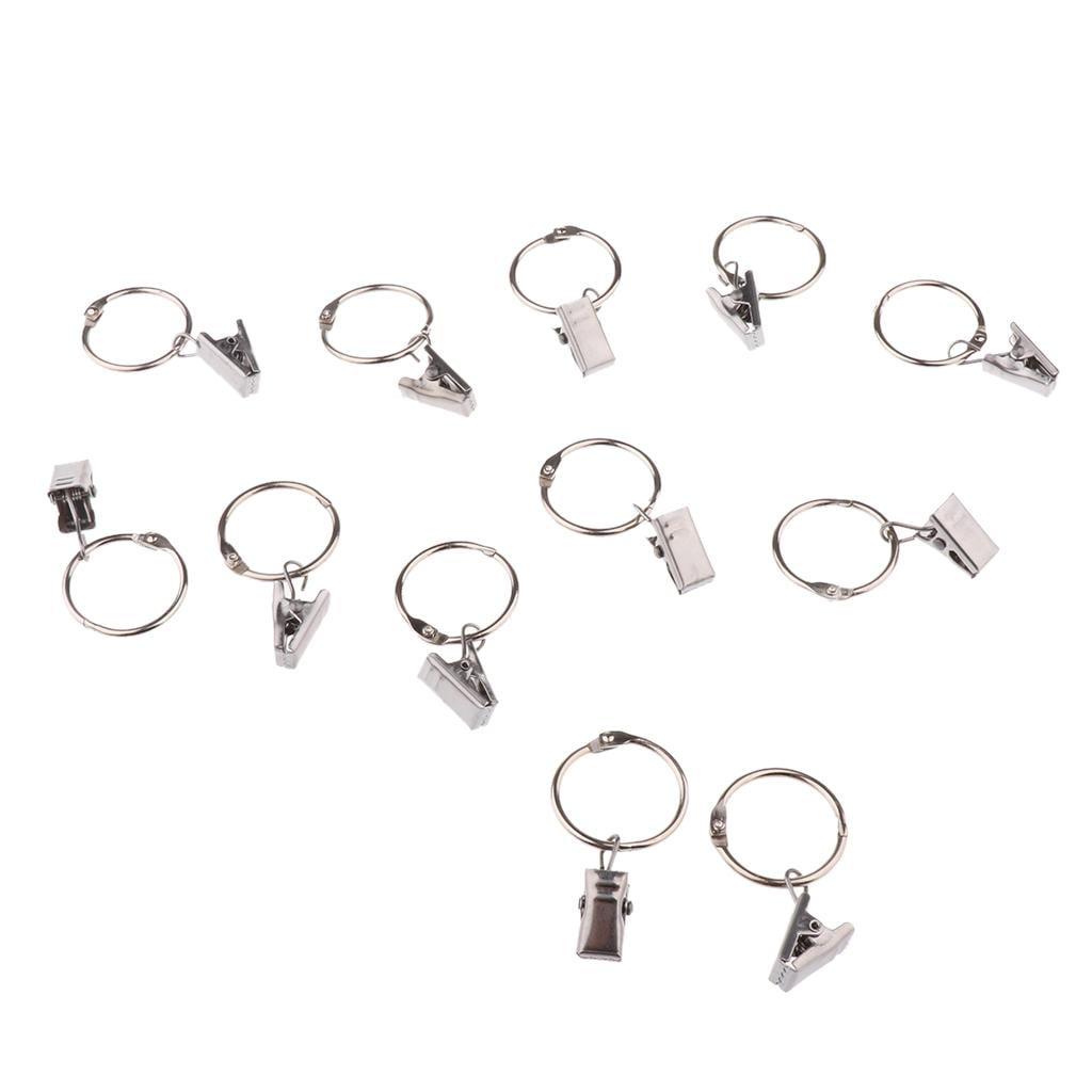 Set of Curtain Rings with Clips Door Curtain Shower Curtain Eyelet Hook 30mm 