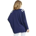 thumbnail image 3 of Women's Striped Shoulder Dolman Top, NAVY/WHITE, M, 3 of 5