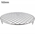thumbnail image 1 of 304 Stainless Steel Round Grill Net With Foot Barbecue Bbq Meshes Cooling Rack Steam Baking, 1 of 3