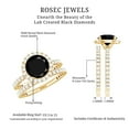 thumbnail image 6 of Rosec Jewels Lab Grown Black Diamond Wedding Bridal Ring Set for Women - AAAA Quality - Halo Engagement Ring with Enhancer, 18K Yellow Gold, US 11.00, 6 of 7