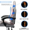 thumbnail image 2 of XINMICS Gaming Chair PU Leather Desk Chair Ergonomic Computer Chair, Gray Pink, 2 of 7