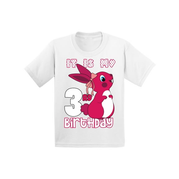 Awkward Styles It is My 3rd Birthday T-shirt Pink Bunny Toddler Shirt Birthday Girl Tee