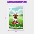 thumbnail image 5 of Happy Easter Hello Spring Brussels Griffon Playing Football 5x7in Folded Greeting Card Griff Dog Lover Single Note Card with Envelope - 13003, 5 of 5