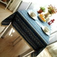 thumbnail image 2 of Nvzi-c 1 piece of rustic style small fresh tablecloth, blue printed pattern blue printed pattern tablecloth home coffee table set 60 * 60cm, 2 of 4