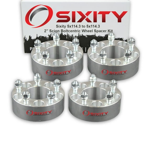 Sixity Auto 4 pc 2" 5x114.3 Wheel Spacers compatible with Scion xB M12x1.5mm 1.25in Studs Lugs